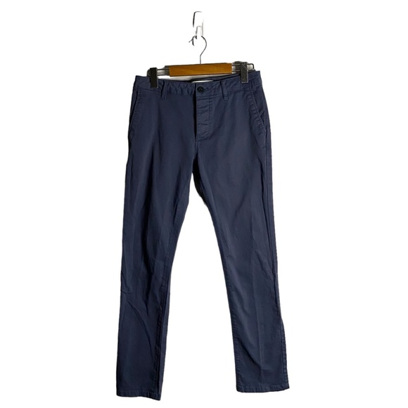 Topman Men’s Blue Button Fly Stretch Slim Chino Pants - Picture 1 of 8